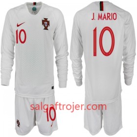 Portugal Fodboldtrøjer J. MARIO 10 Børn Udebanesæt VM 2018 Langærmet